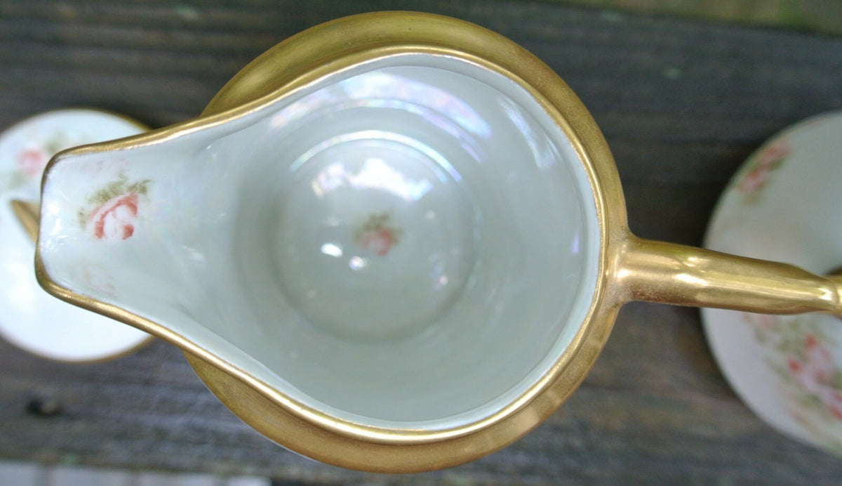 Vtge 1913  Lusterware Carl Tielsch (CT) Altwasser Sugar Bowl and Creamer Singed