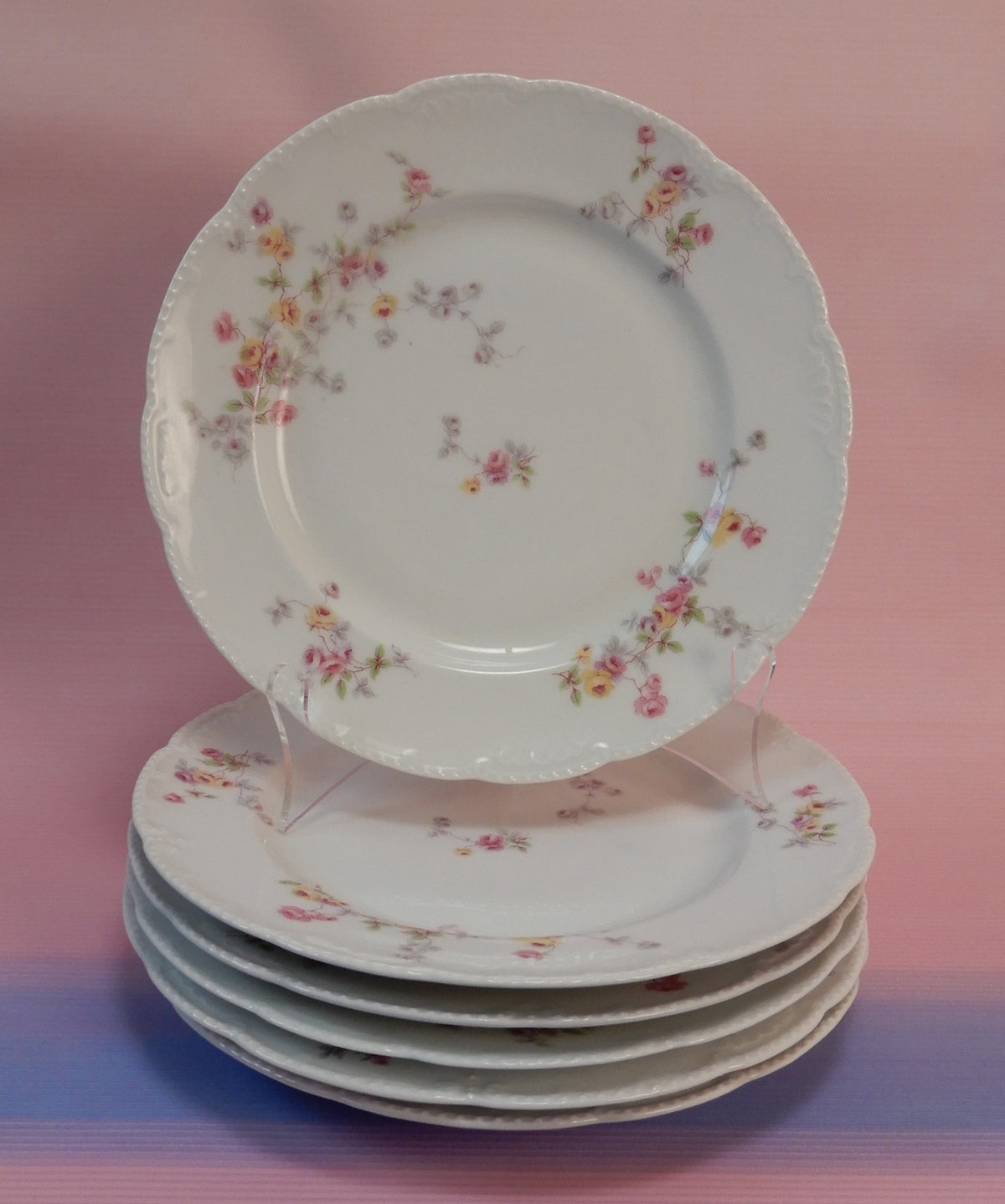 Set of 6 Bassett Limoges Austria "5789" Pattern 8-1/2" Salad Plates