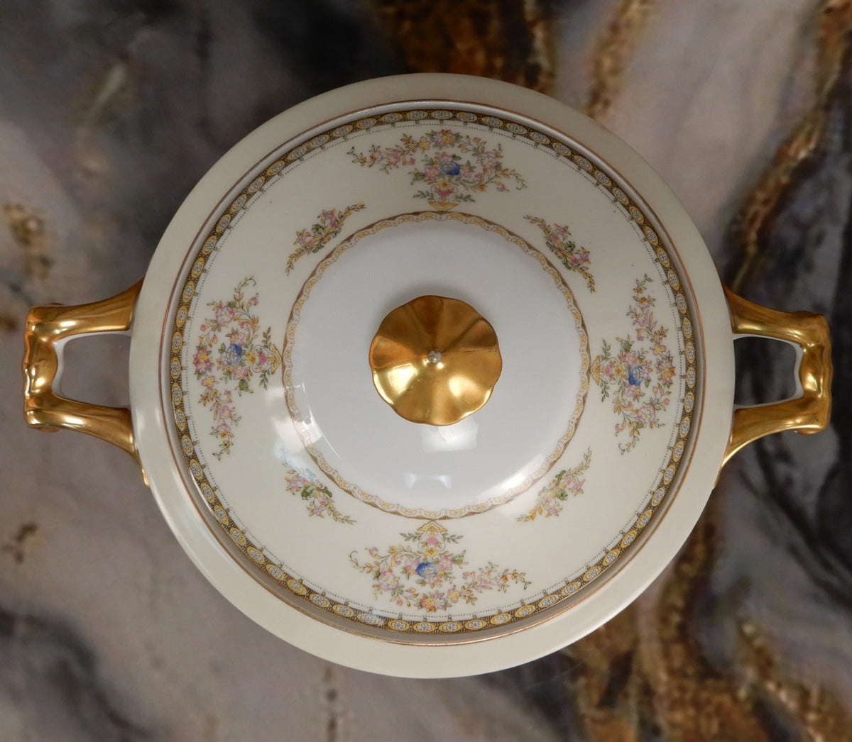 Vintage Royal Embassy China "Fresno" Lidded bowl and Oval Serving  Bowl