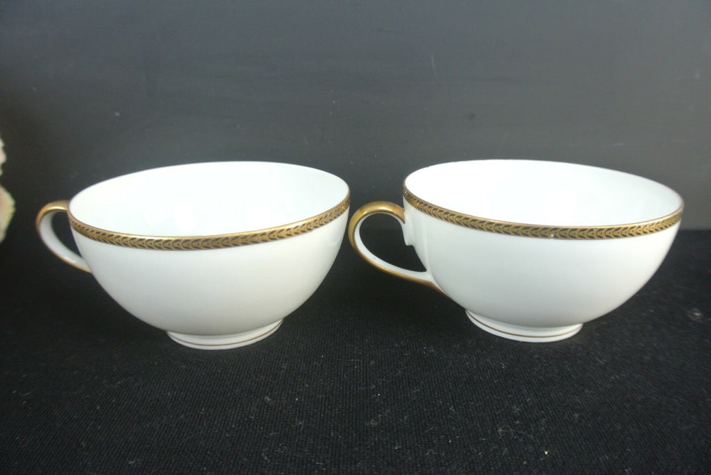 Vtg Edelstein Bavaria Teacup And Saucer Gold And Black Trim Set Of 3