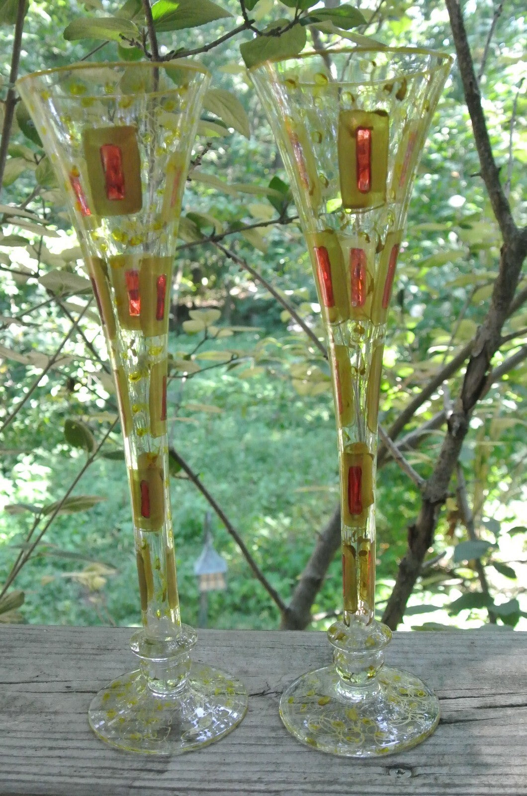 Royal Danube Romanian Crystal 12" Champagne Flute Hand Painted