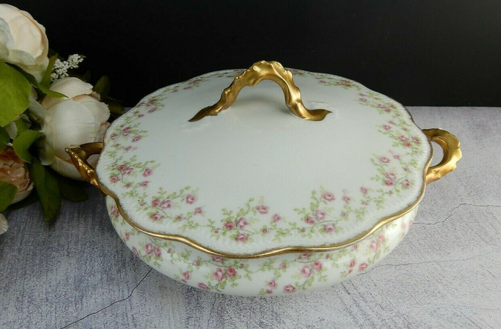 Vtge BT Co. Burley And Tyrrell China Chicago Flowers Round Lidded Serving Bowl
