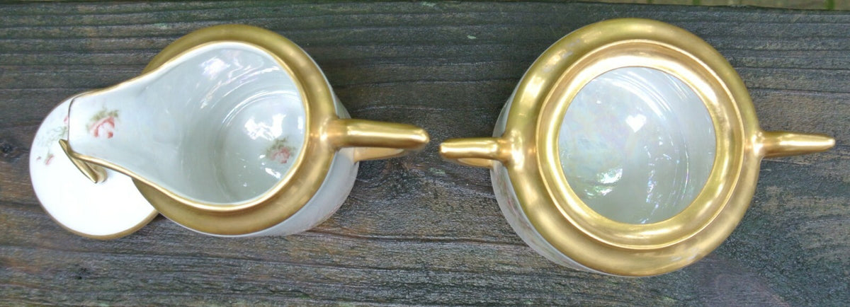 Vtge 1913  Lusterware Carl Tielsch (CT) Altwasser Sugar Bowl and Creamer Singed
