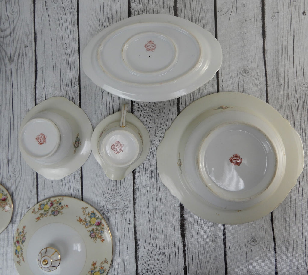 Regal China Japan w/ Imperfections Gravy Bowl ,Creamer,Sugar Bowl & Lidded Bowl