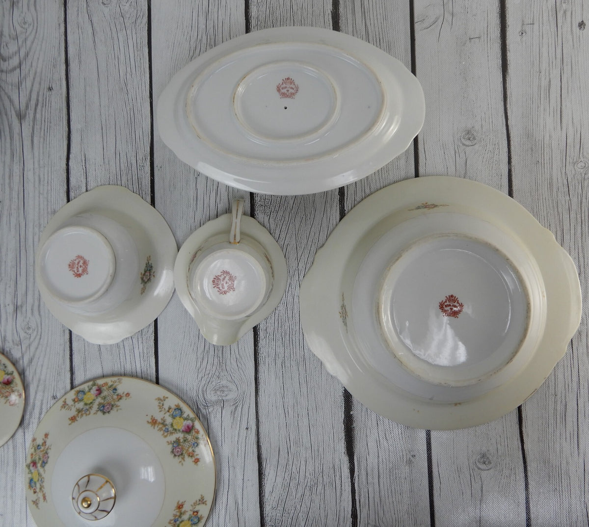 Regal China Japan w/ Imperfections Gravy Bowl ,Creamer,Sugar Bowl & Lidded Bowl