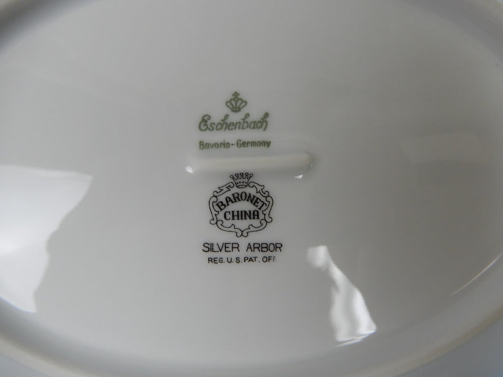 Vintage Eschenbach Bavaria Barronet China "Silver Arbor" Serving Bowl