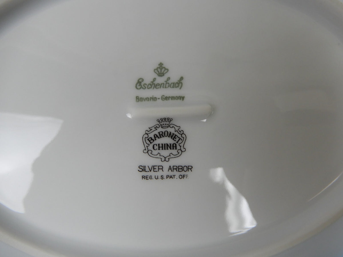 Vintage Eschenbach Bavaria Barronet China "Silver Arbor" Serving Bowl