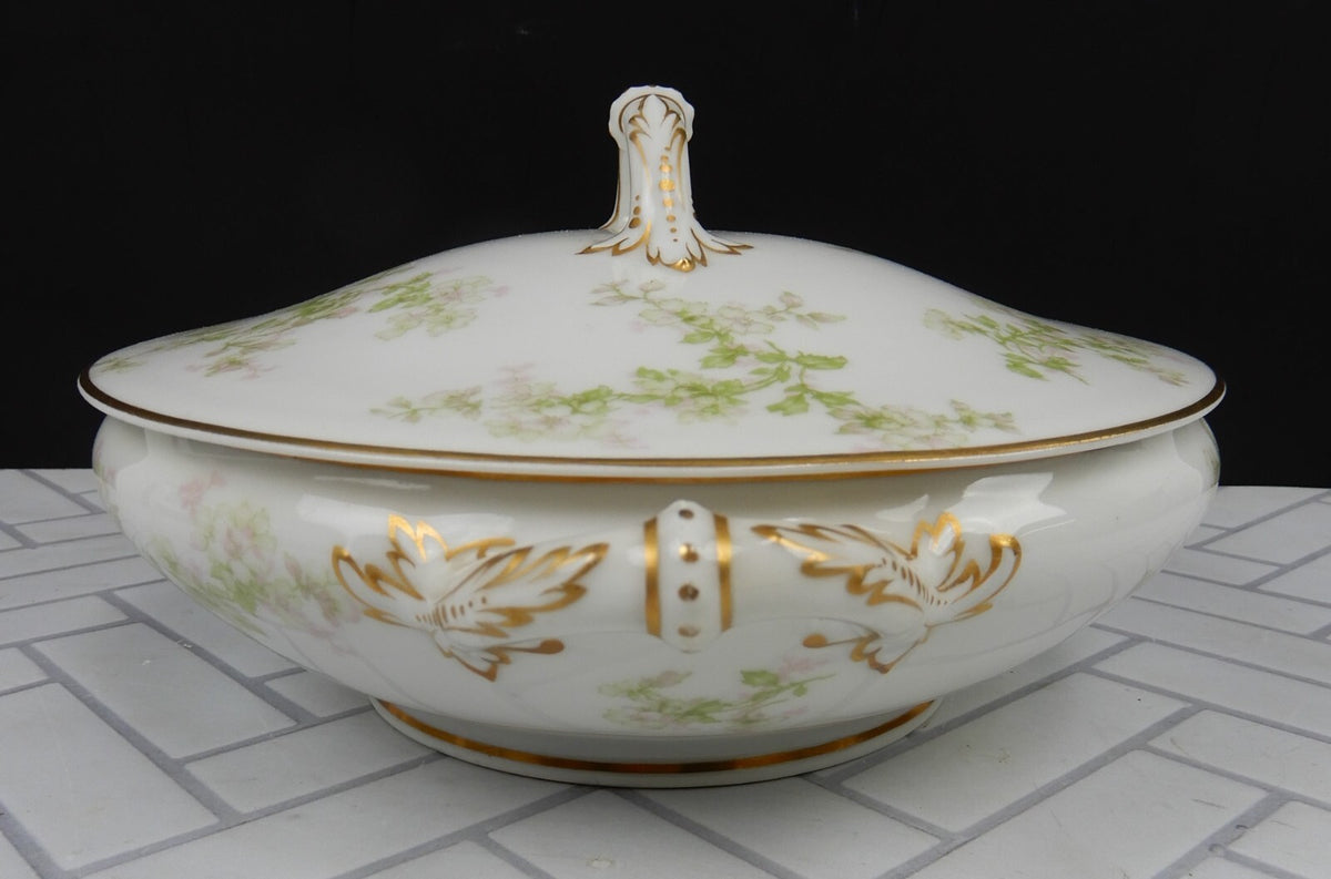 Vintage Haviland Limoges Schleiger 61l Pattern Vegetable Bowl With Repaired Lid