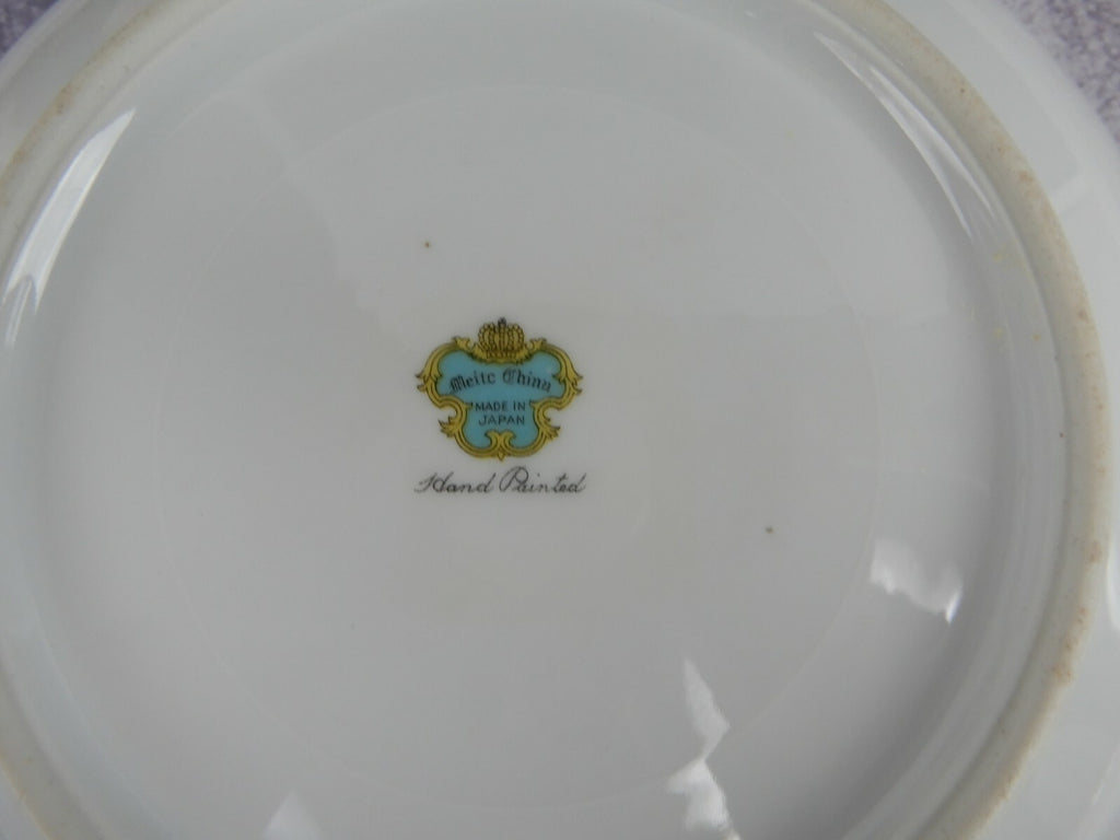 Vintage Hand Painted Meito China Set of Two Bowls One is Missing The Lid