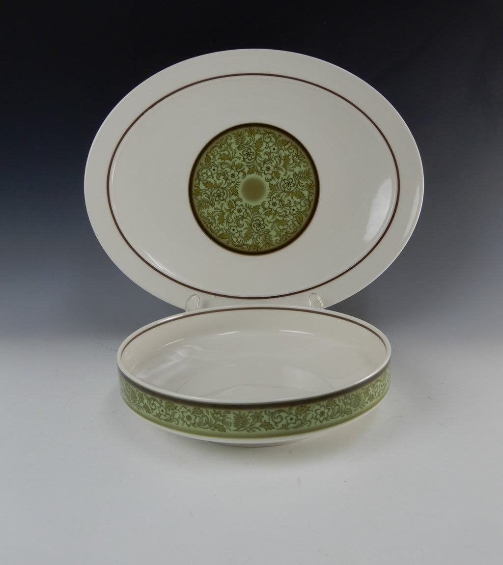 Noritake Expression China Japan "Moon Valley" Round Serving Bowl and Platter