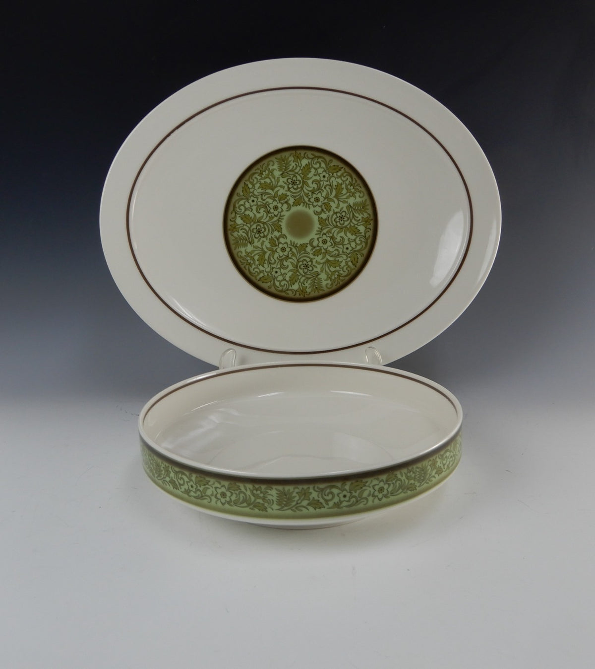 Noritake Expression China Japan "Moon Valley" Round Serving Bowl and Platter