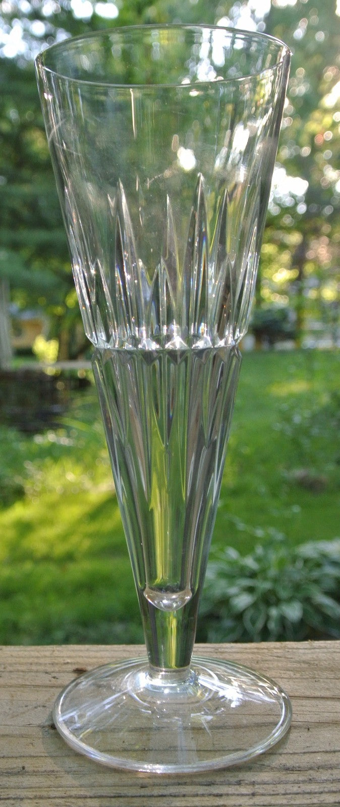 Stunning Long Tall Decorative Flower Crystal Glass Clear Vase