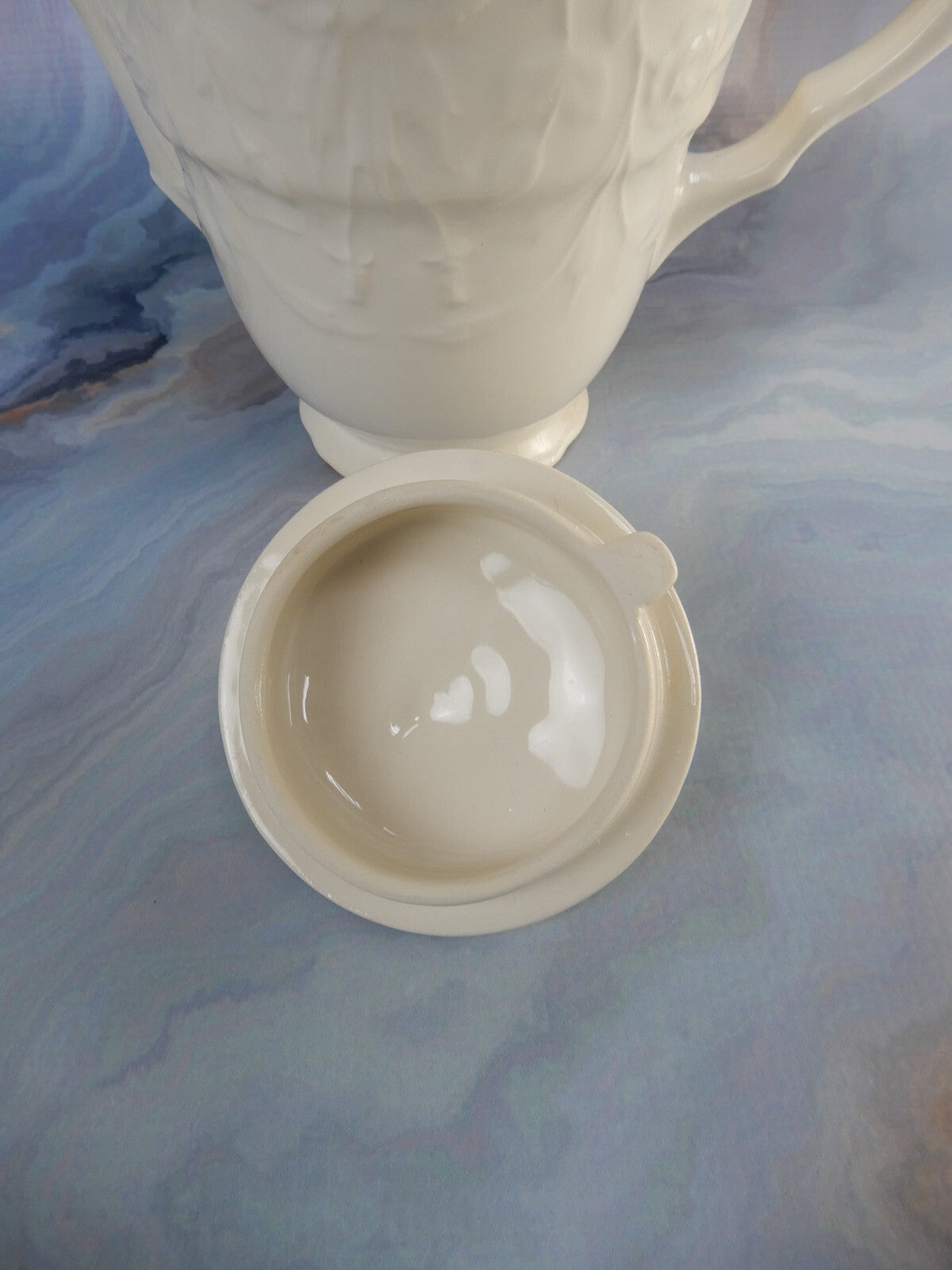 POPE-GOSSER China Old  White "Rose Point" USA Coffee Pot with No Mark