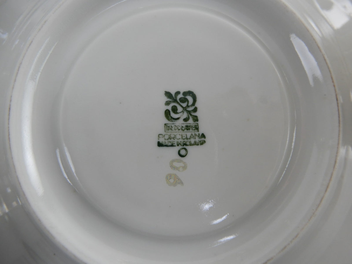 Vintage Iridescent Wloclawek Porcelain 13 Piece Tea Service Poland Set