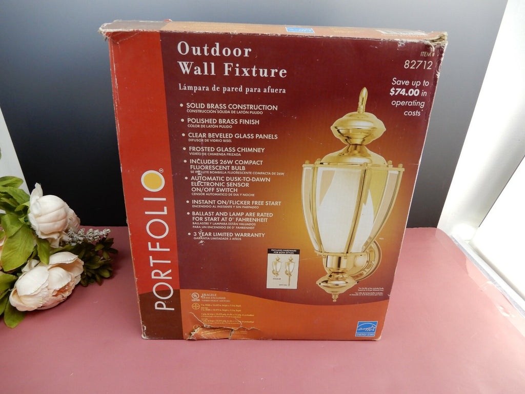 Portfolio Solid Brass Outdoor Lighting Wall Fixture G8626-PB-I