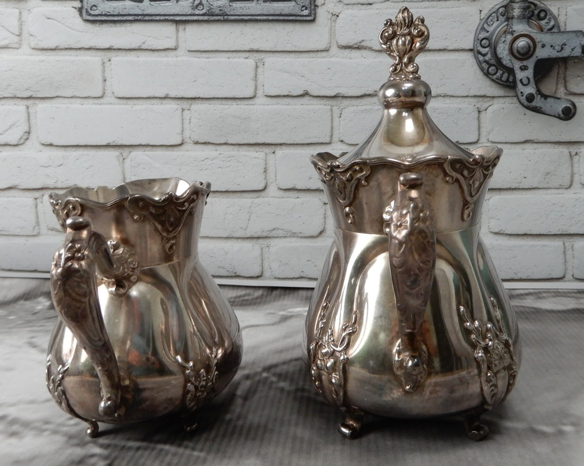 Vintage Rockford Silver Co. Quadruple Silver Plate 328 Creamer and Sugar Bowl