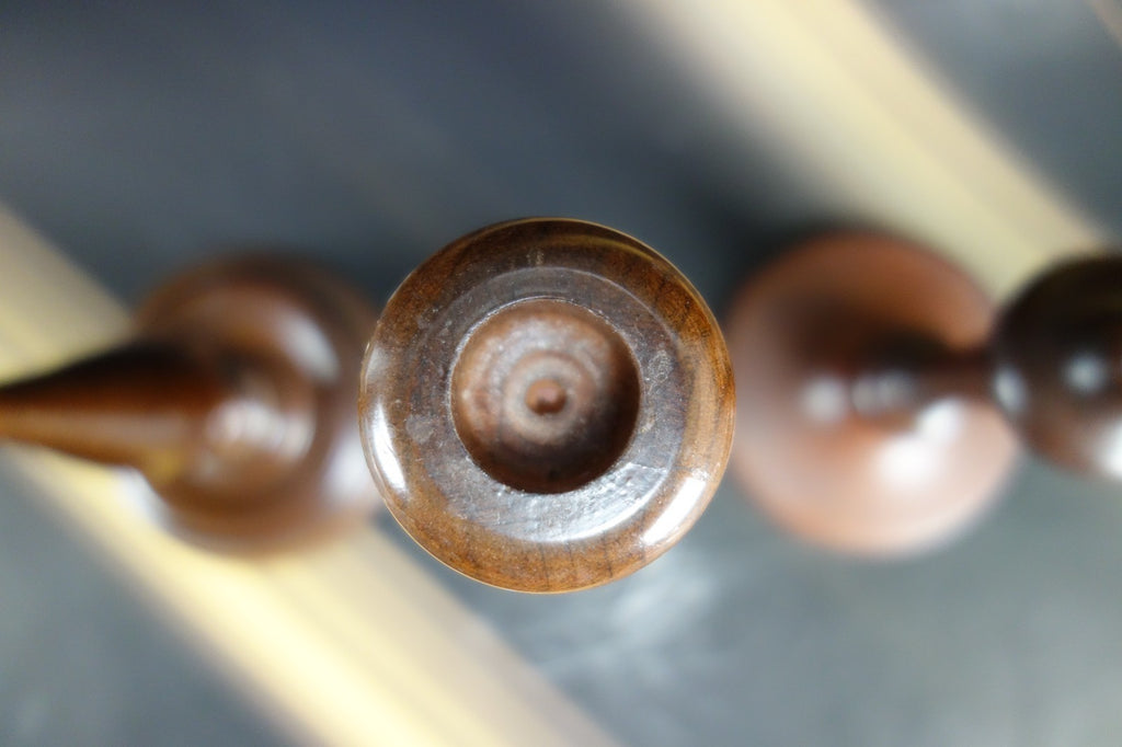 Set of 3 Vintage Wood Mid-Century Modern Candle Holders 12-3/8", 12", 11-5/8"