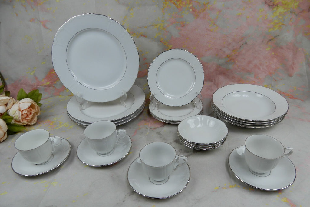 Vintage 24 Piece Fine Bohemian China Czechoslovakia "Contesa"~ 4 Place Setting