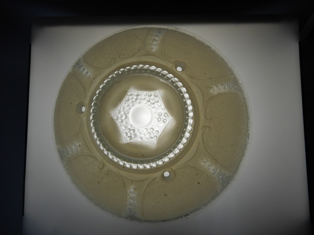 Art-Deco Glass Ceiling Shade Clear and White Chains not Included