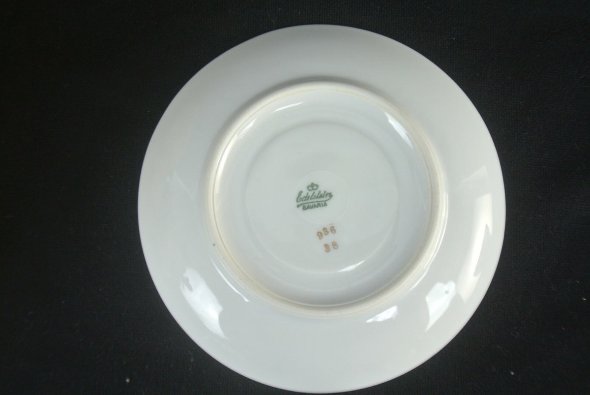 Vtg Edelstein Bavaria Teacup And Saucer Gold And Black Trim Set Of 3