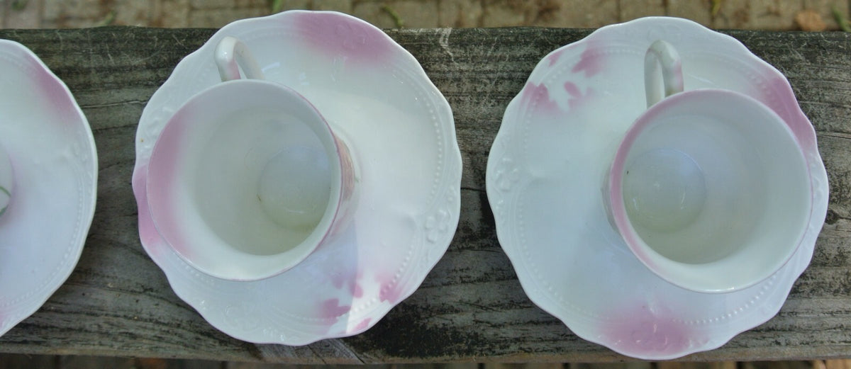 Set of 3 Small Chocolate/Coffee Cups and Saucers Mark Germany