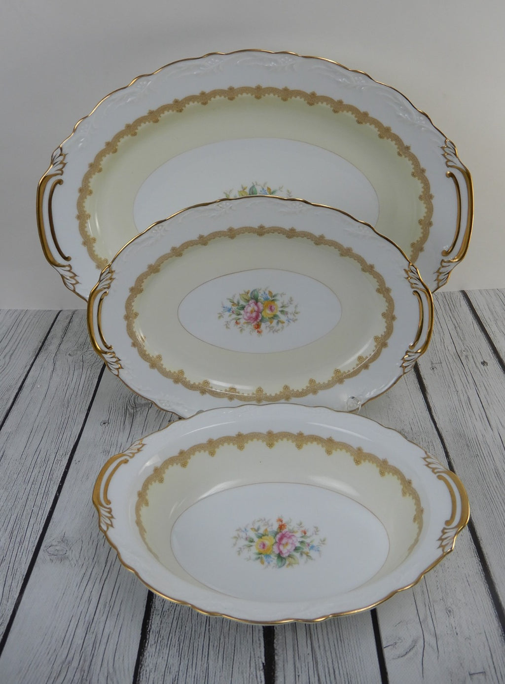 Vintage Noritake China "Schenley " Pattern Japan ~Two Platters, One Oval Bowl
