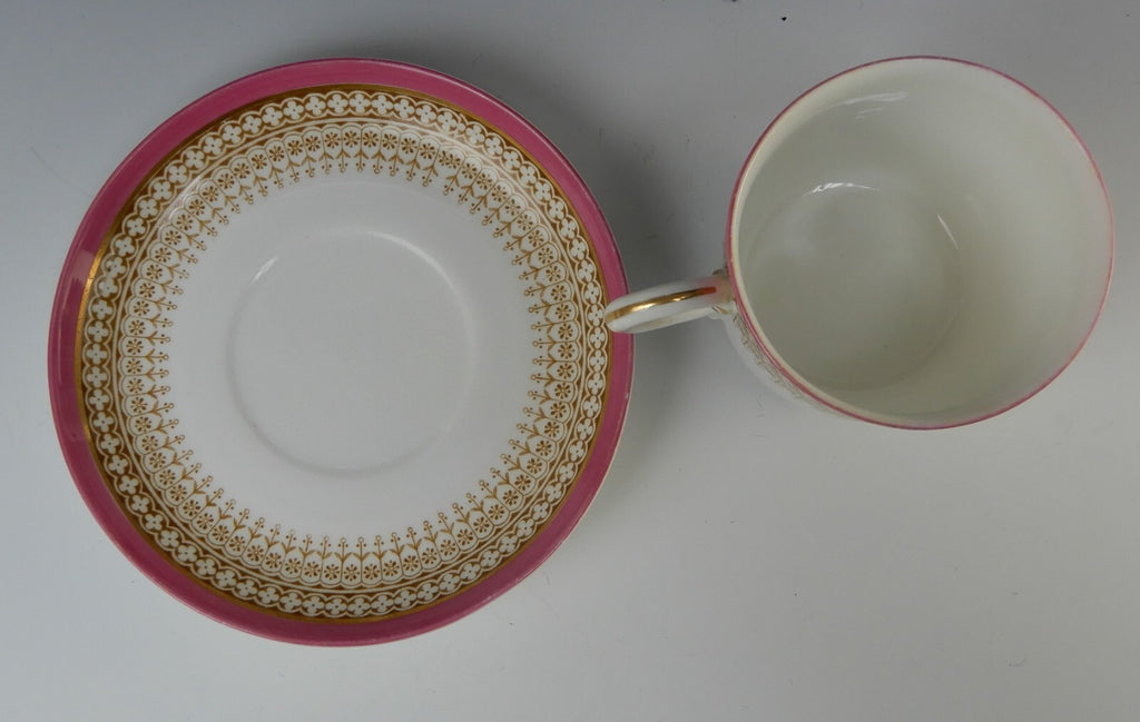 Antique Royal Worcester Floral Small English Cup and Saucer