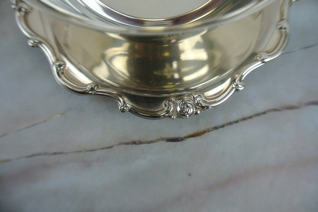 Vintage Gorham E P Silverplate Rondo Round Gravy Sauce with Attached Under Plate