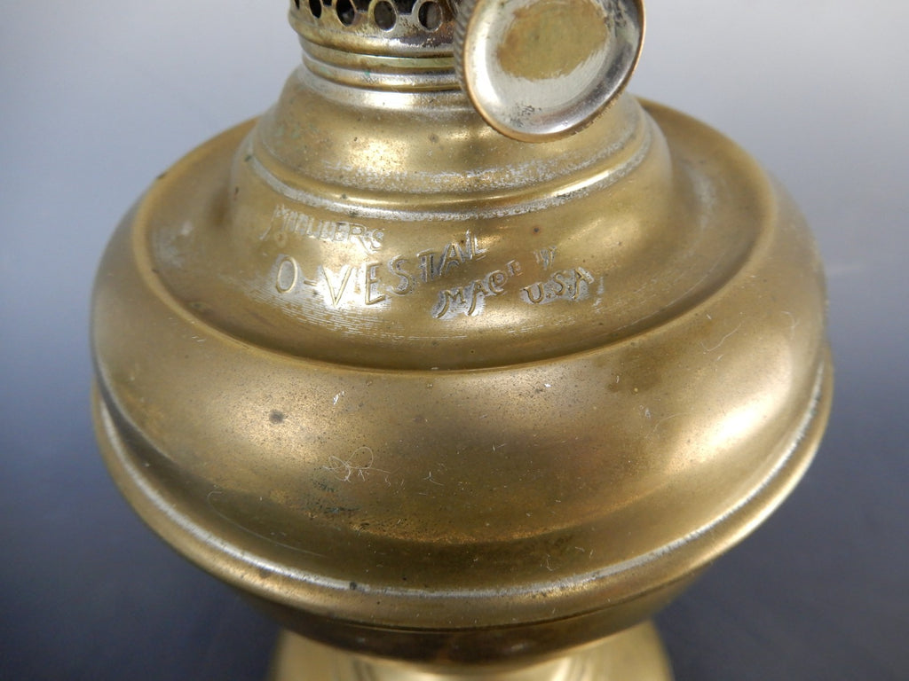 Antique 1800's Edward Miller Nickel Victorian Oil GWTW Lamp Converted Electric