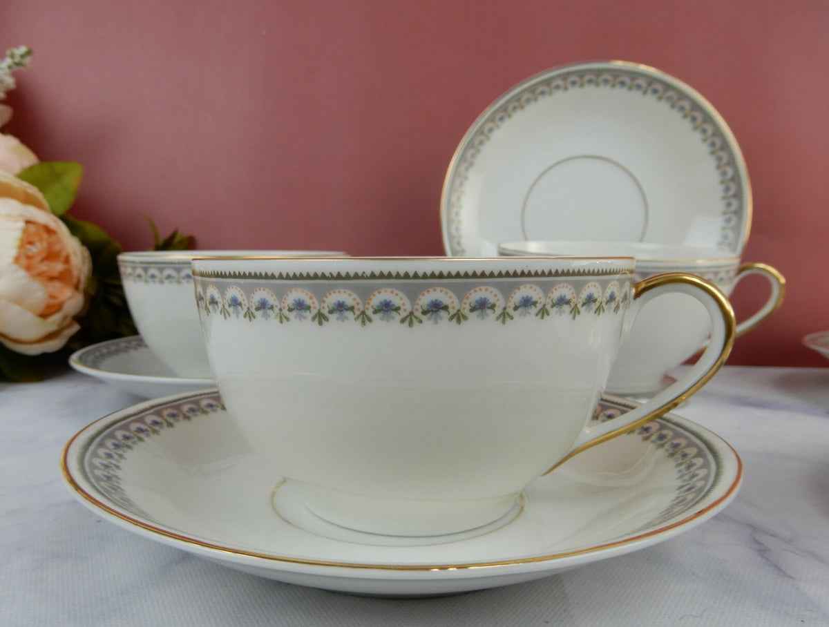 Vintage KPM Germany "The Emden" Porcelain Cups and Saucers