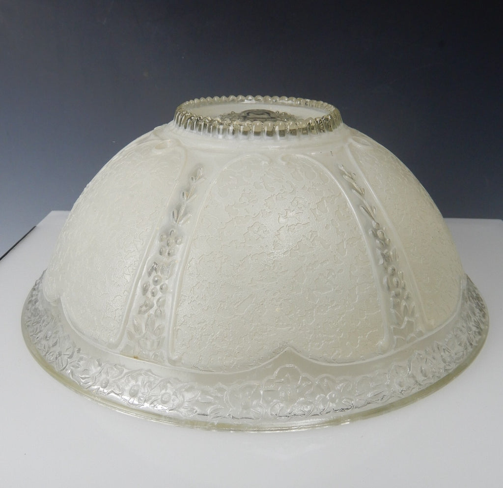 Art-Deco Glass Ceiling Shade Clear and White Chains not Included