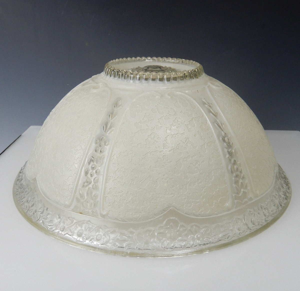 Art-Deco Glass Ceiling Shade Clear and White Chains not Included