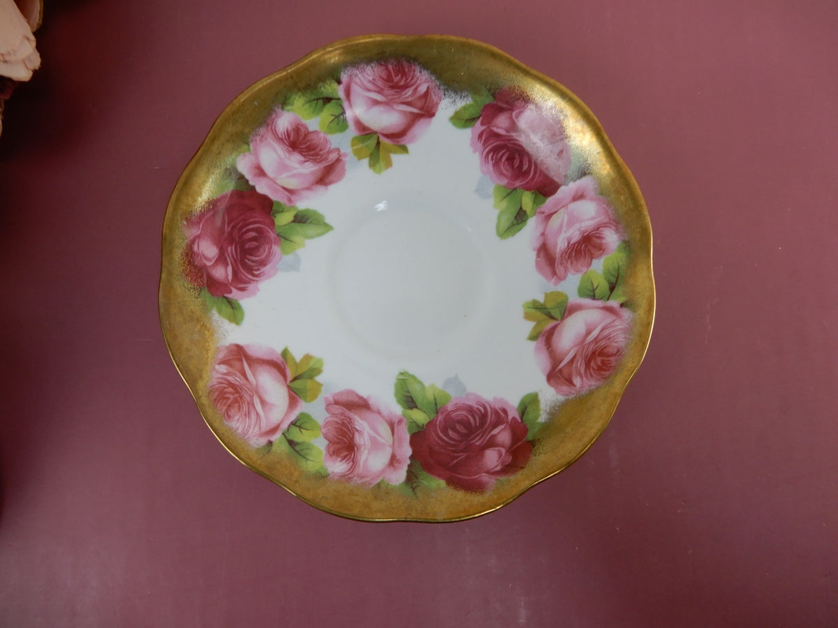 Vintage Royal Albert "Old English Rose" Brushed Gold Trim Cup and Saucer