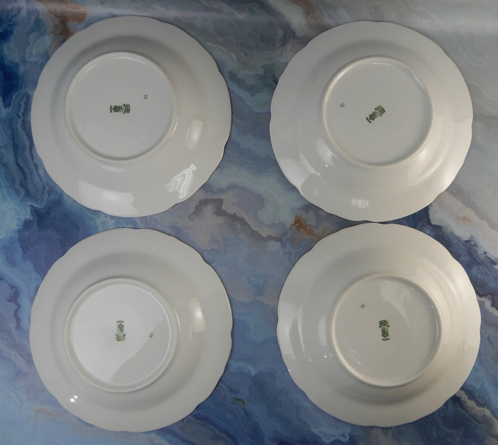 Set of 4 Schumann Arzberg Germany Bavaria Pink Floral Pink Rim Soup Bowls