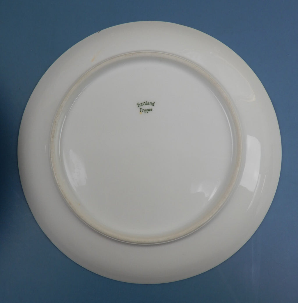 Antique Haviland France Gold Rim Cake Plate and 6 Dessert Plates