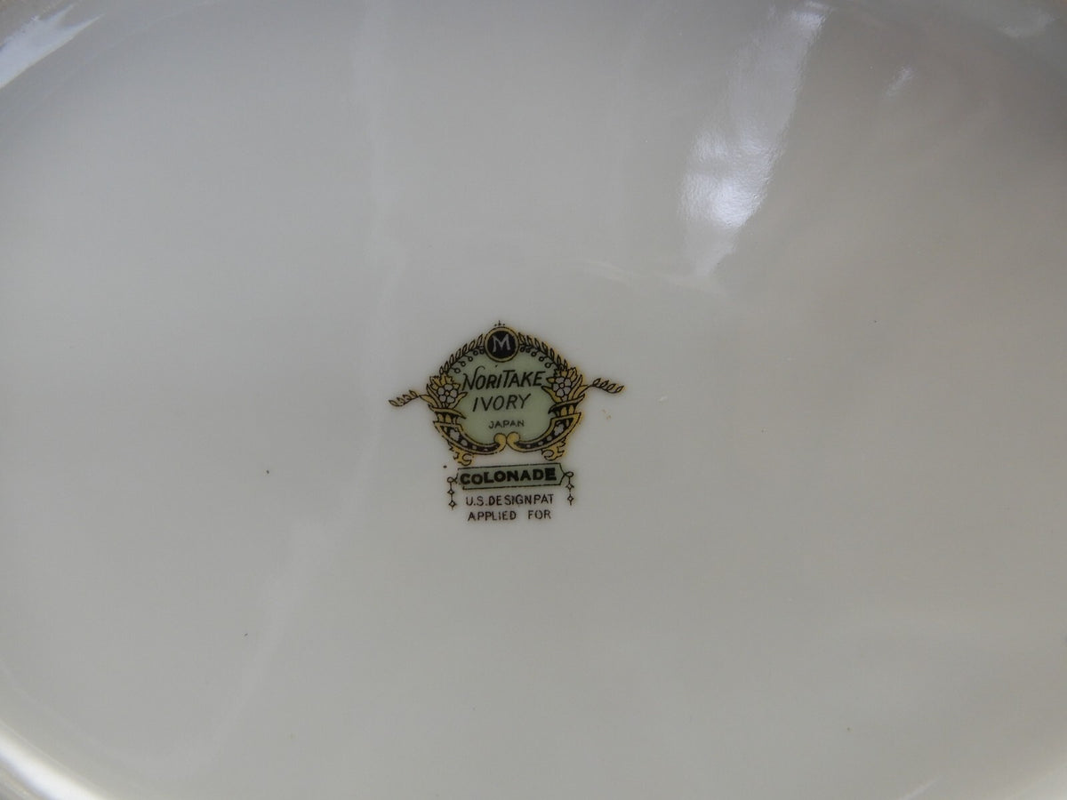 Vintage 1920 Noritake China Ivory "Colonade" Oval Vegetable Serving Bowl