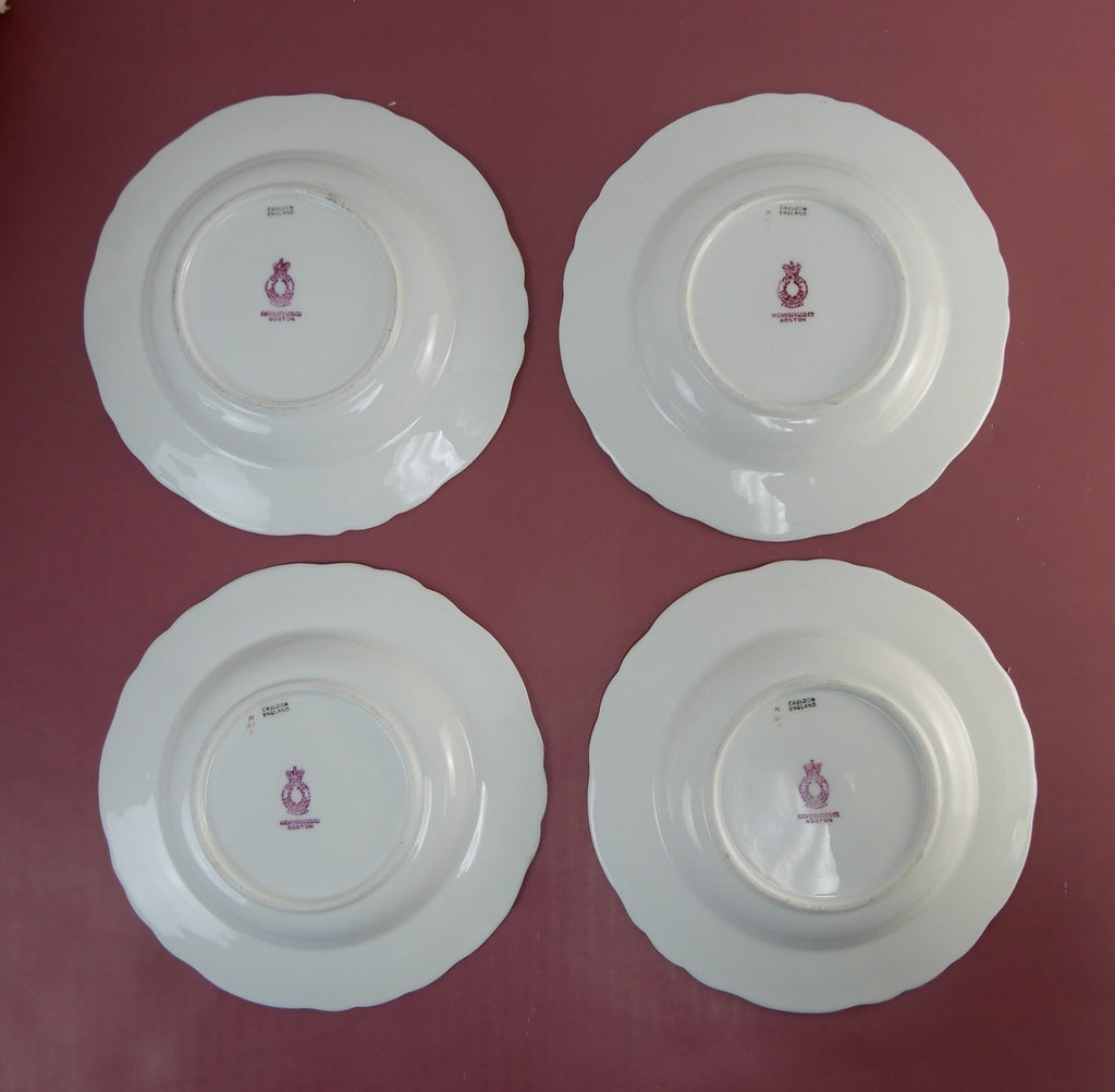 4 Antique Cauldon England 6-7/8"Dessert Bowls Gold for Rich-Briggs.Co Boston