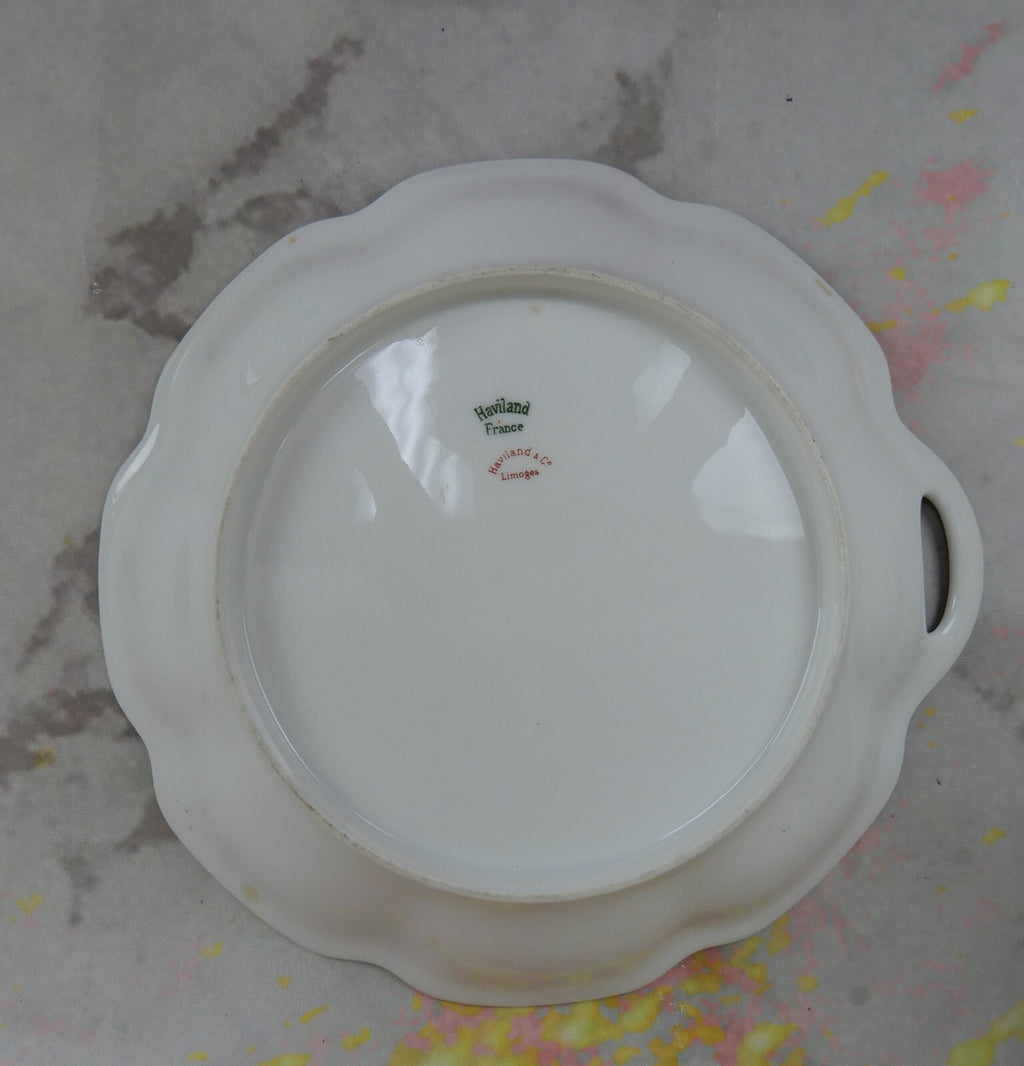 Vintage Haviland Limoges Schleiger 580 Pattern Scalloped Edge Single Handle Bowl