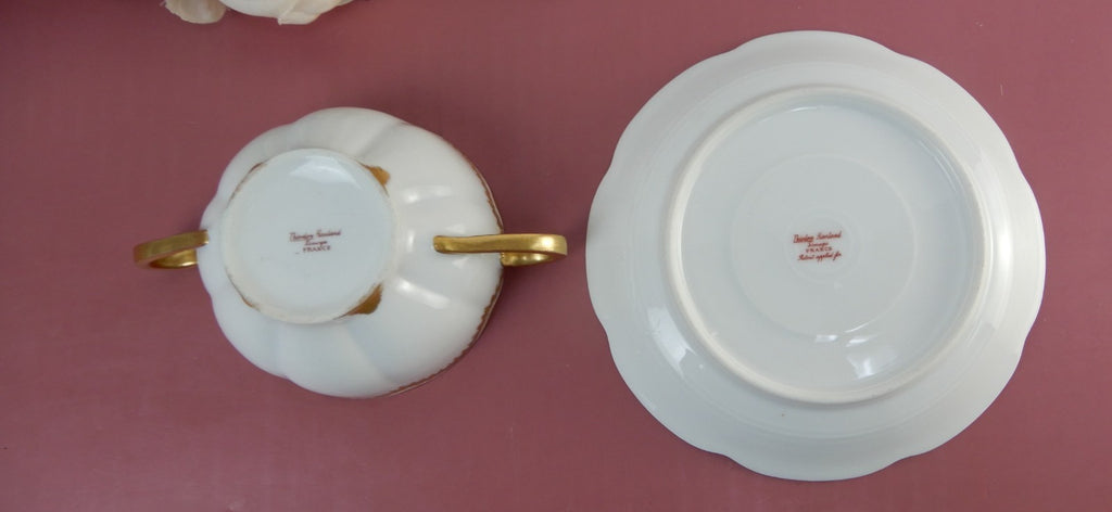 Vintage Theodore Haviland Limoges Bouillon Cup & Saucer