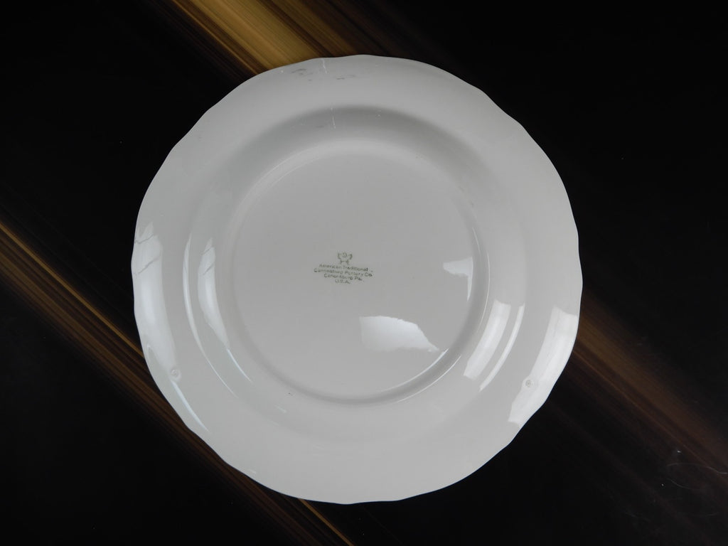 Six Canonsburg Pottery American Traditional Embossed 10-1/8" Dinner Plates