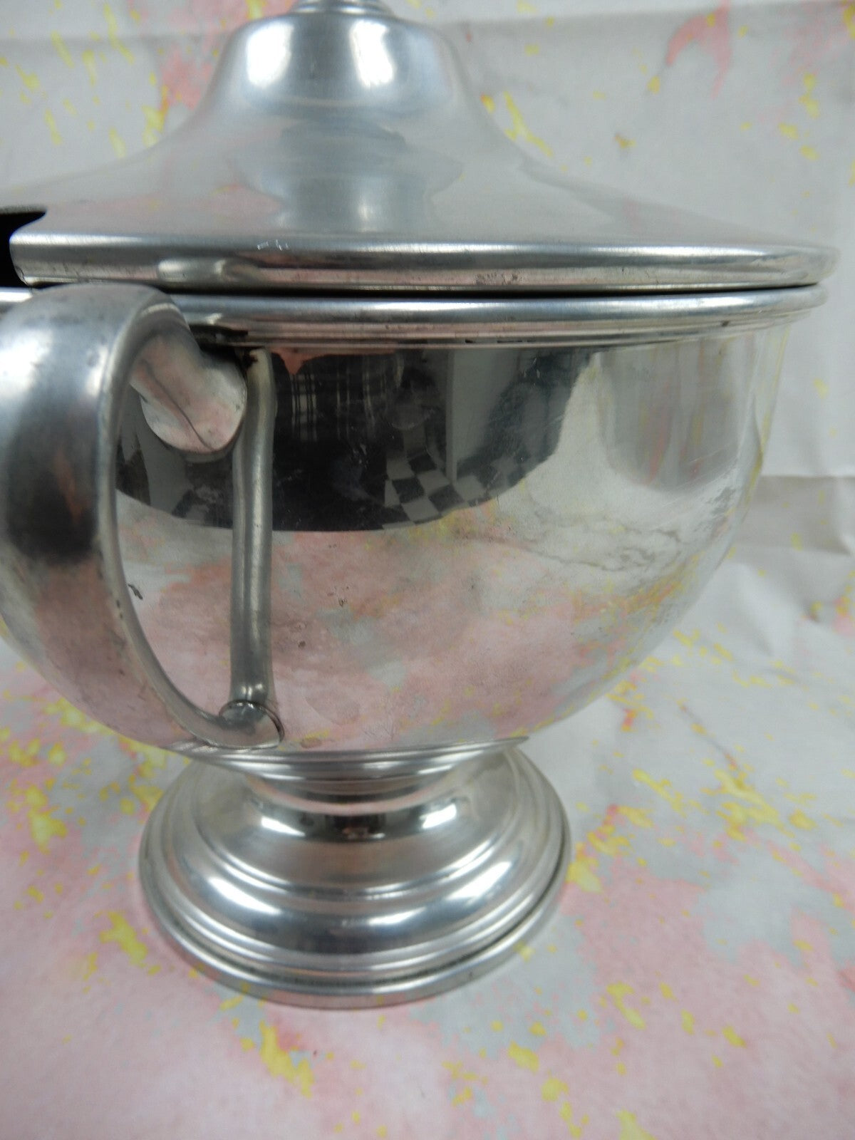 Vintage Boardman Colonial Pewter Tureen/Grog Bowl W/Lid No Ladle