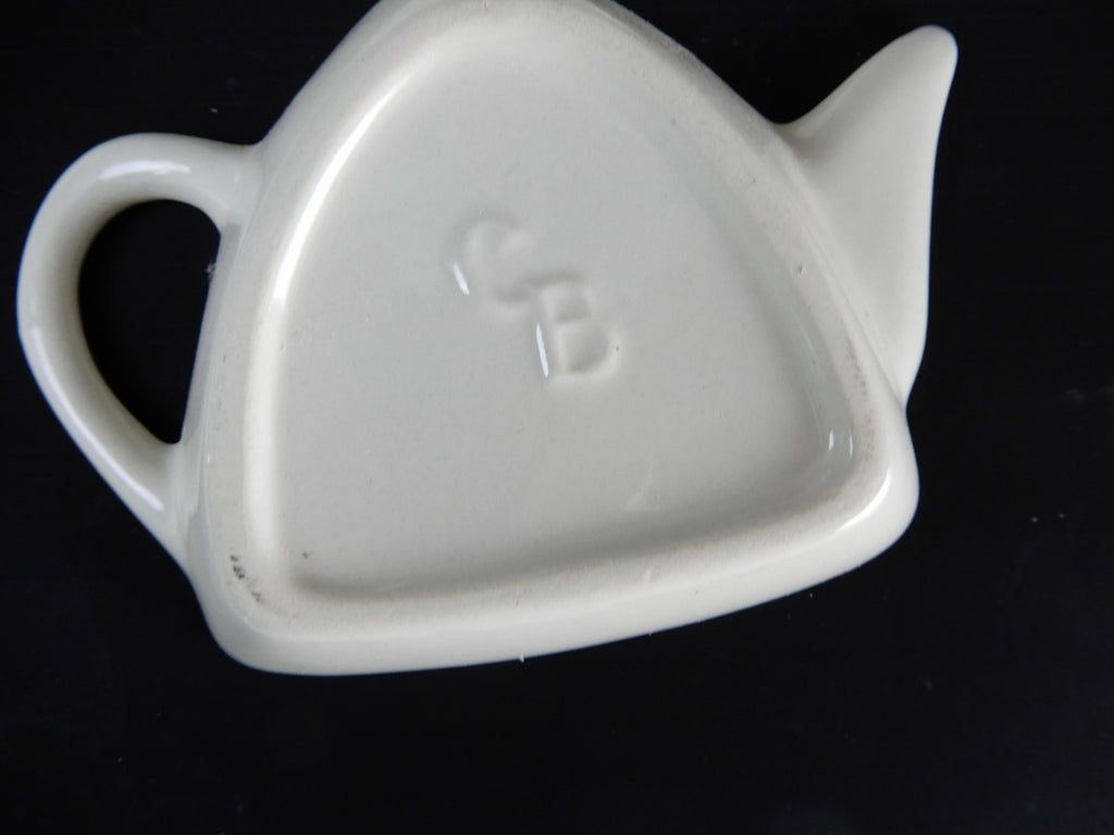 Vintage Ceramic Tea Bag Holders (4pc) with Caddy – Tea Pot Shape Rest