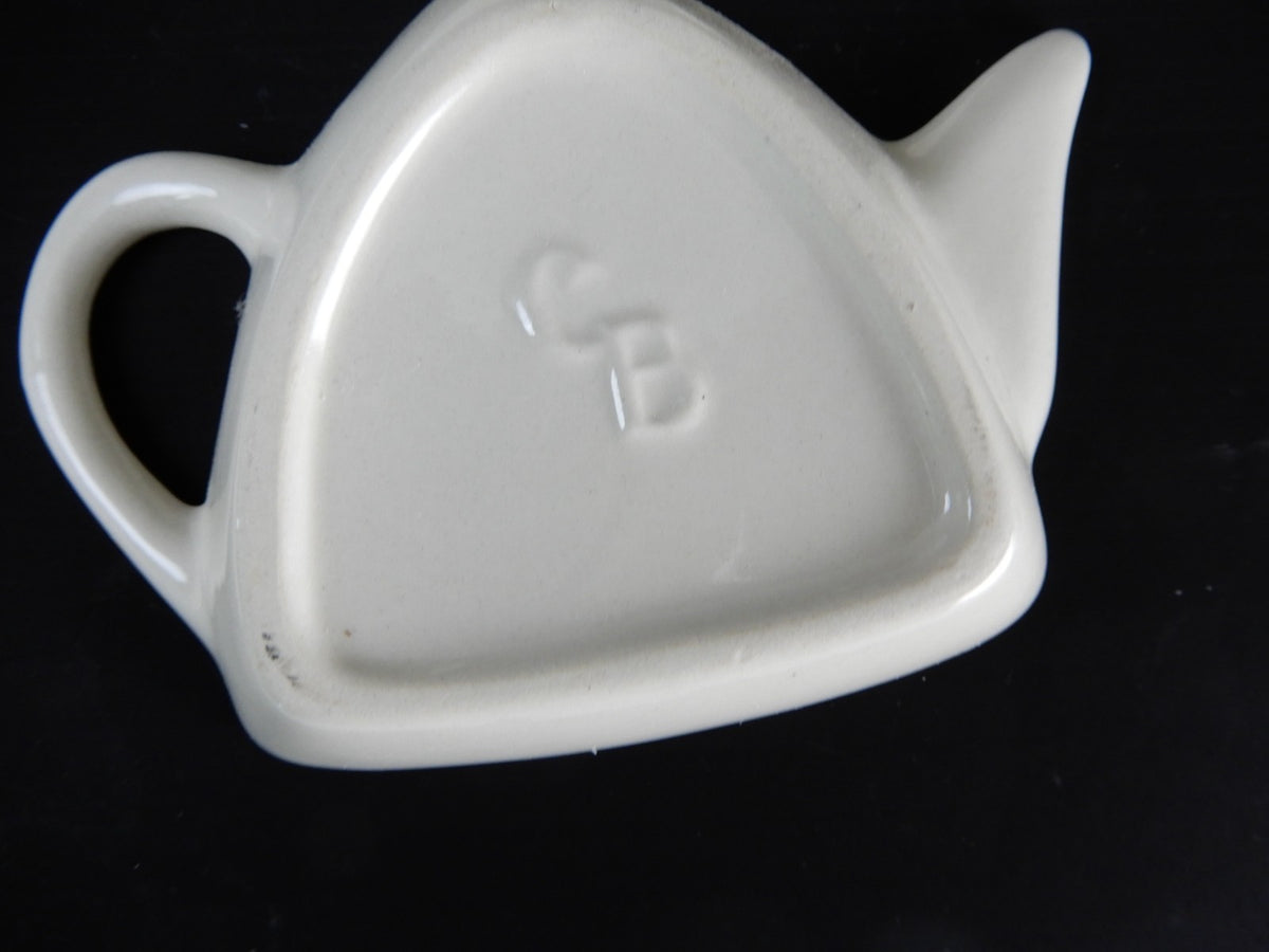 Vintage Ceramic Tea Bag Holders (4pc) with Caddy – Tea Pot Shape Rest