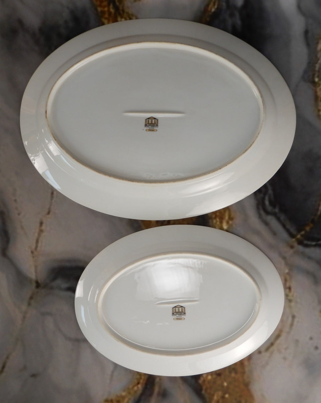(2) Royal Embassy China "Fresno" Pattern Oval Platters 16-1/4" and 12-1/8"