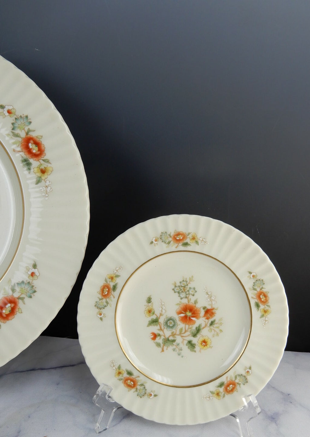 Lenox China Temple Blossom Made in U.S.A .Set of  Dinner Plate and B/B Plate