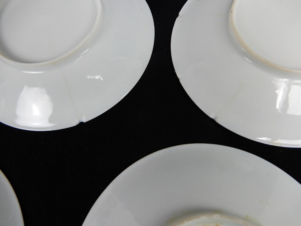 Flow Blue Style Set of 23 Piece 12 Ramekins Custard Cups with 11 Under Plates