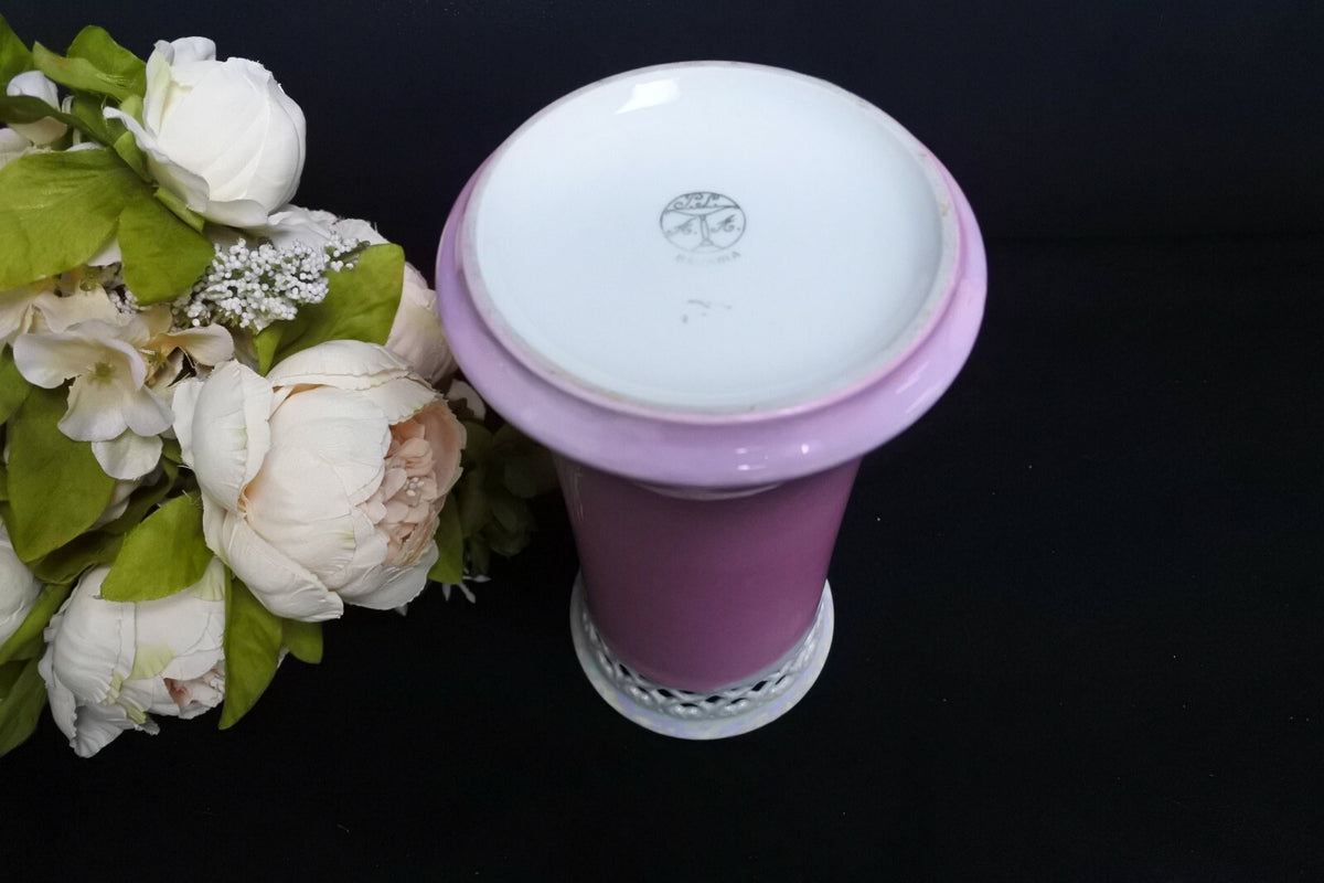 Vintage PSAA  Schonwald Bavaria Pink Luster Porcelain Flower Vase