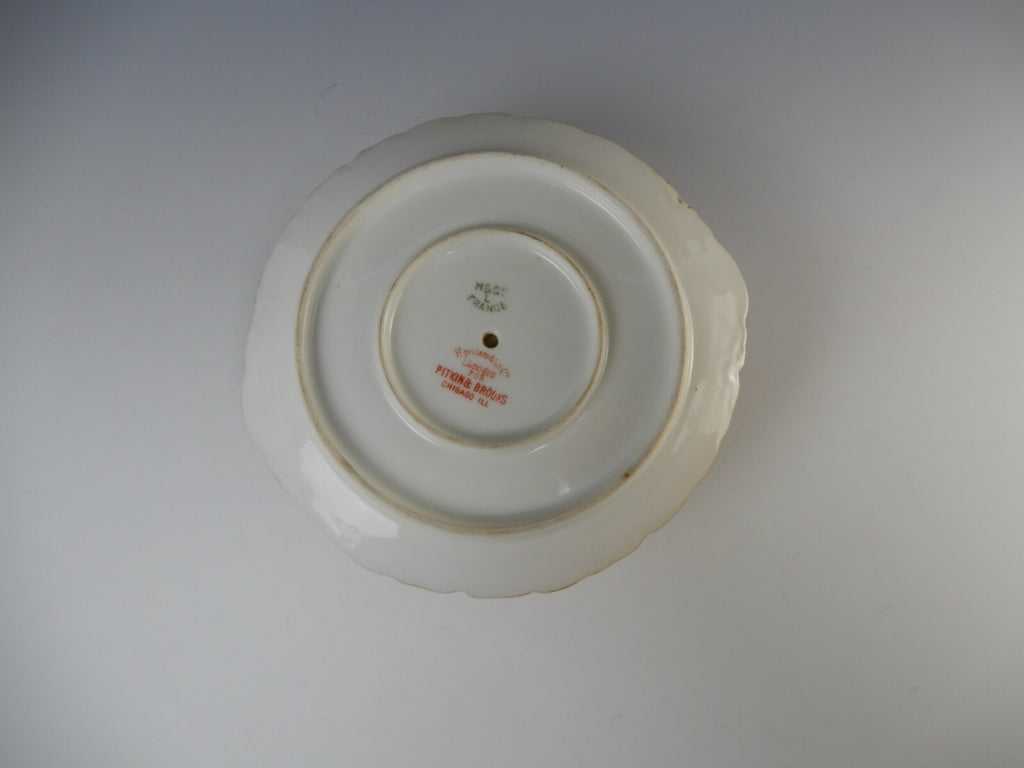 Antique Haviland Limoges Pink Sauce or Mayonnaise Bowl w/ attached Underplate