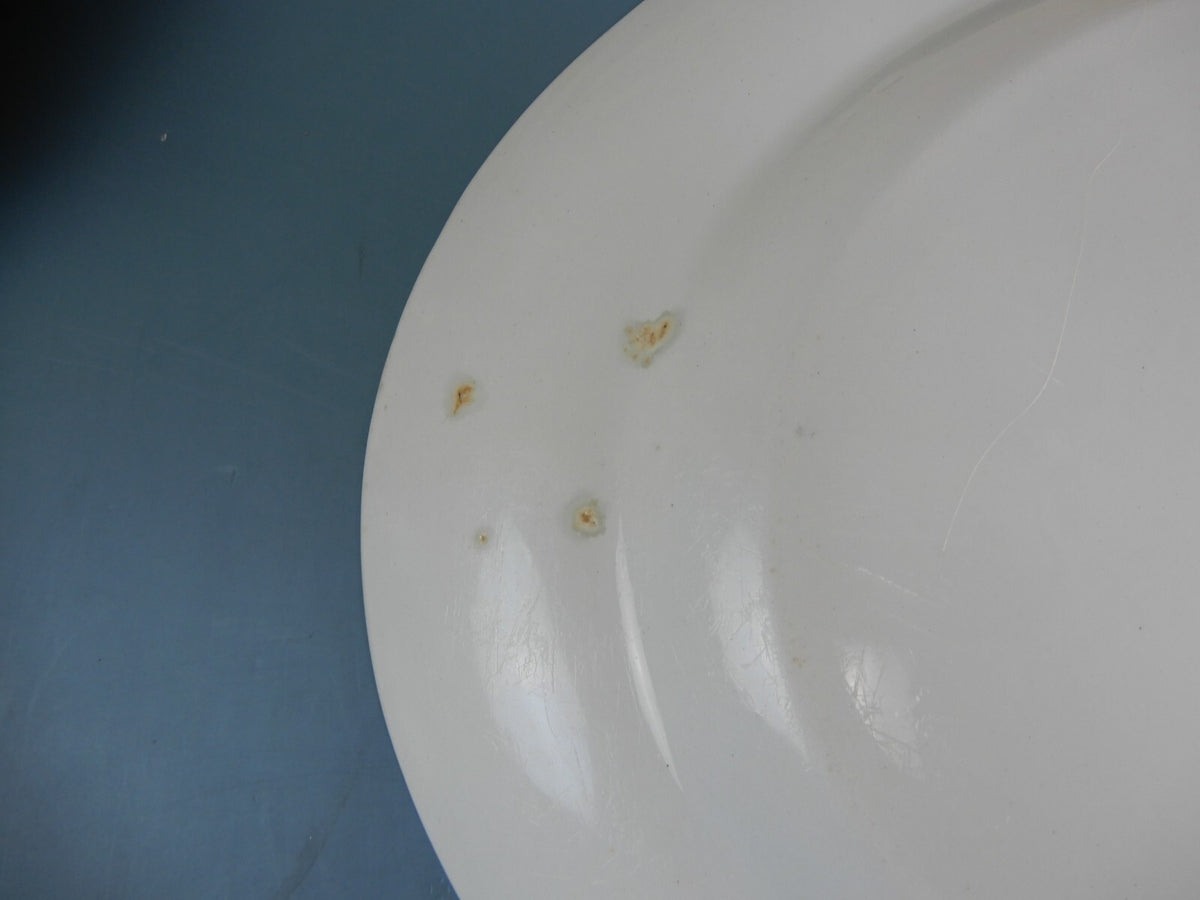 White Ironstone Oval Platter J. Edwards President Shape Burslem England, c. 1856