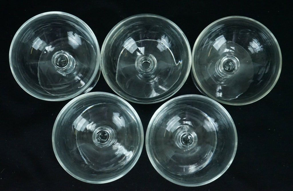 Set of 5 Clear Glass Champagne /Sherbet Glasses Decorative Collection Home Decor